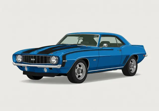1969 Chevrolet Camaro Blue Maxi RS/SS 350 Coupe (C/D Custom)